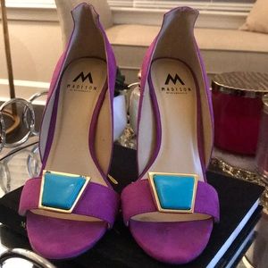 Madison By ShoeDazzle Fuchsia Turquoise Heels